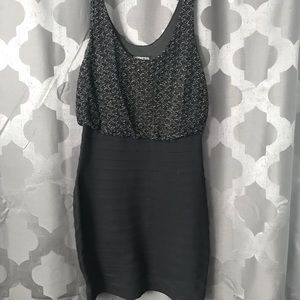 Black and silver bodycon dress